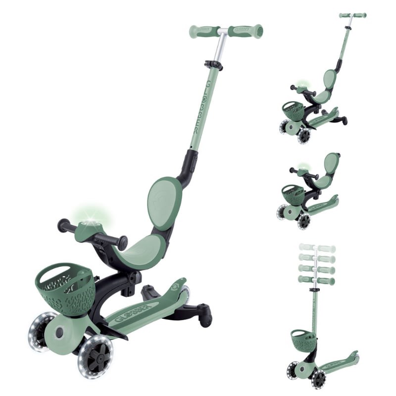 Globber Go Up Baby 360 Işıklı Scooter - Zeytin Yeşili 844-104