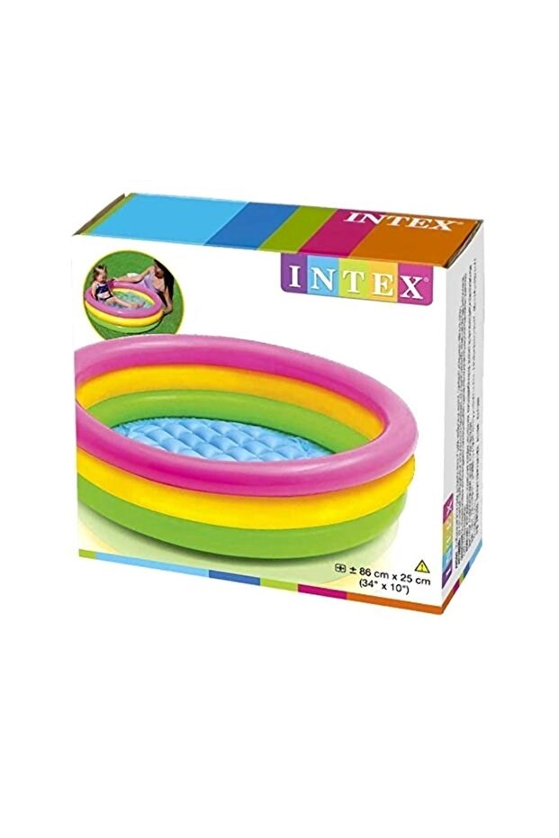Intex 58924 Renkli Şişme Taban 3 Bölme Havuz 86cm 1010401