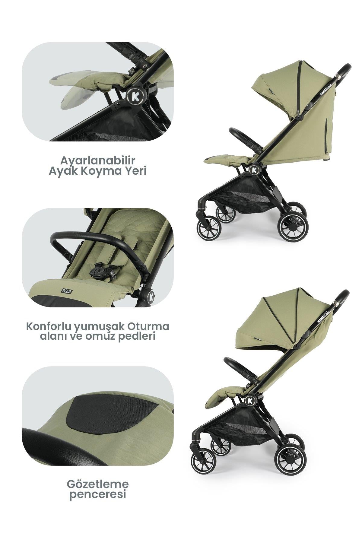 Kanz Bold Autofold Kabin Boy Bebek Arabası Forestgreen