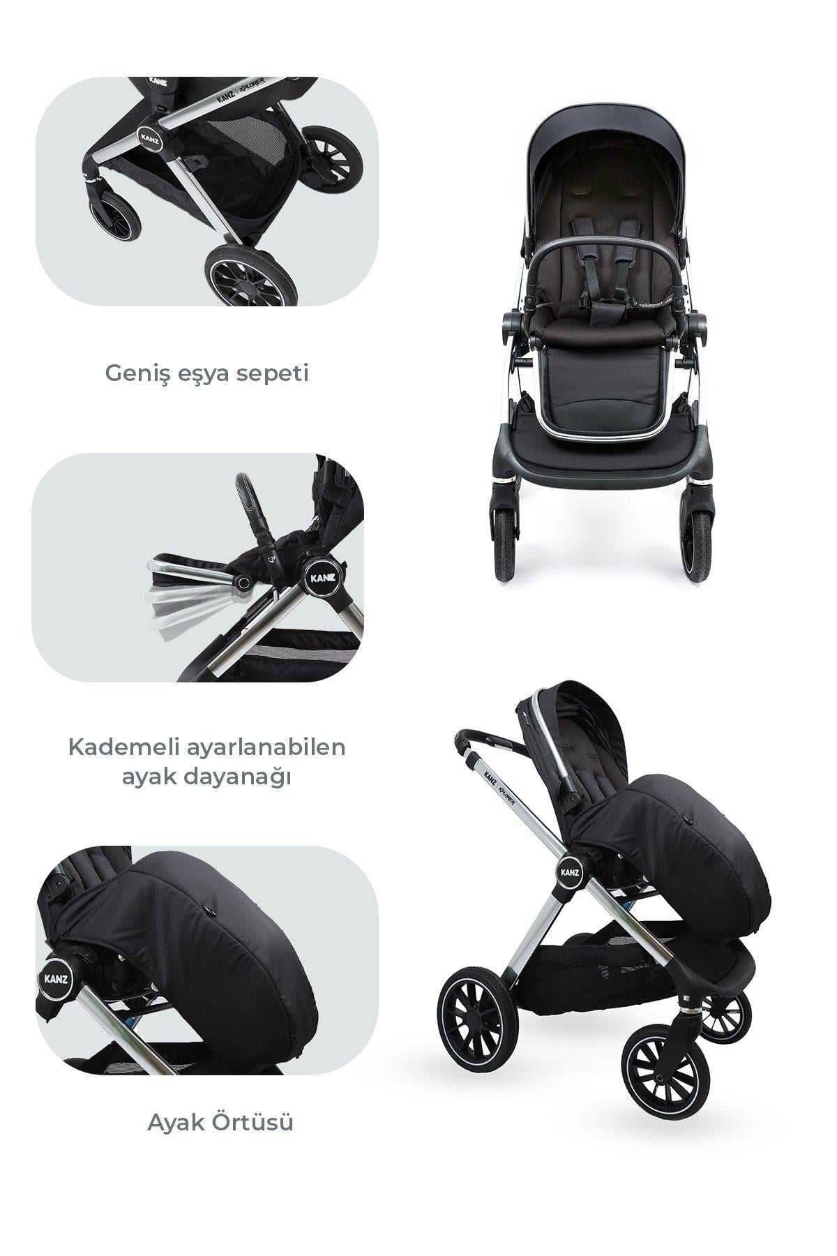 Kanz Explorer Autofold Travel Sistem Bebek Arabası Cole Black