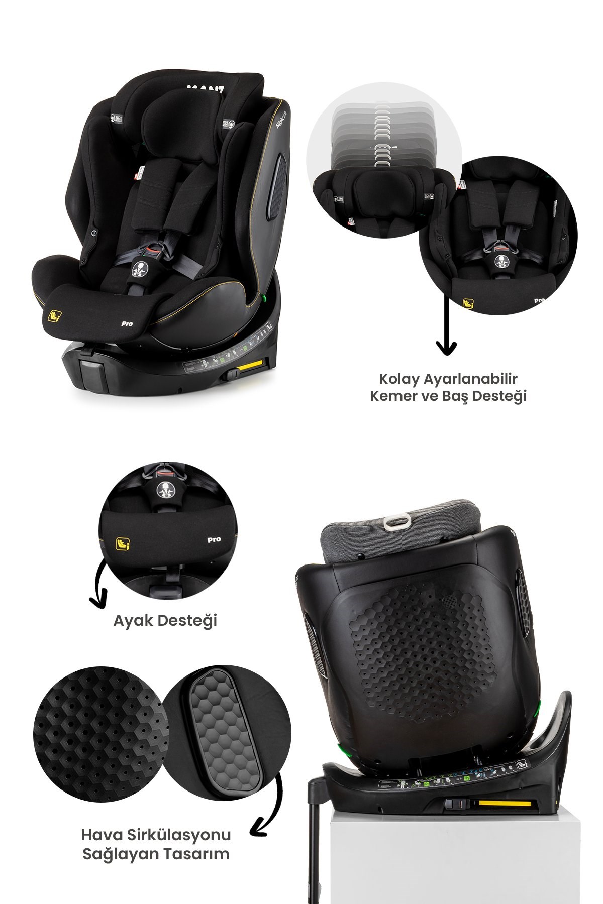 Kanz Hıghlıne Pro Oto Koltuğu Black