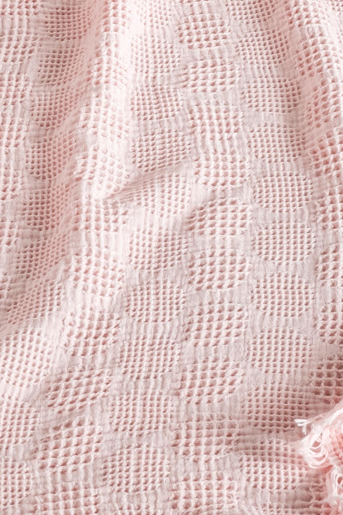 Kanz Melis Waffle Müslin Pike Örtü Pembe 90*120