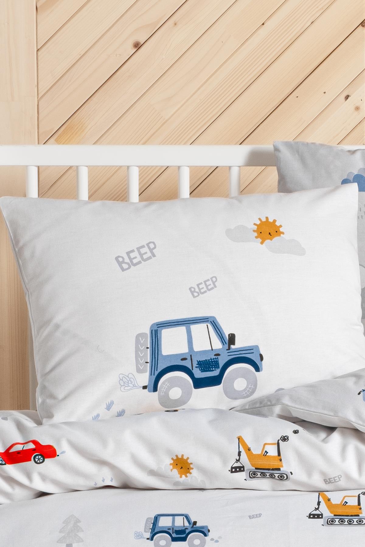 Kanz Pamuklu Yastık Kılıfı 35*45 Dıgger Cars  2li