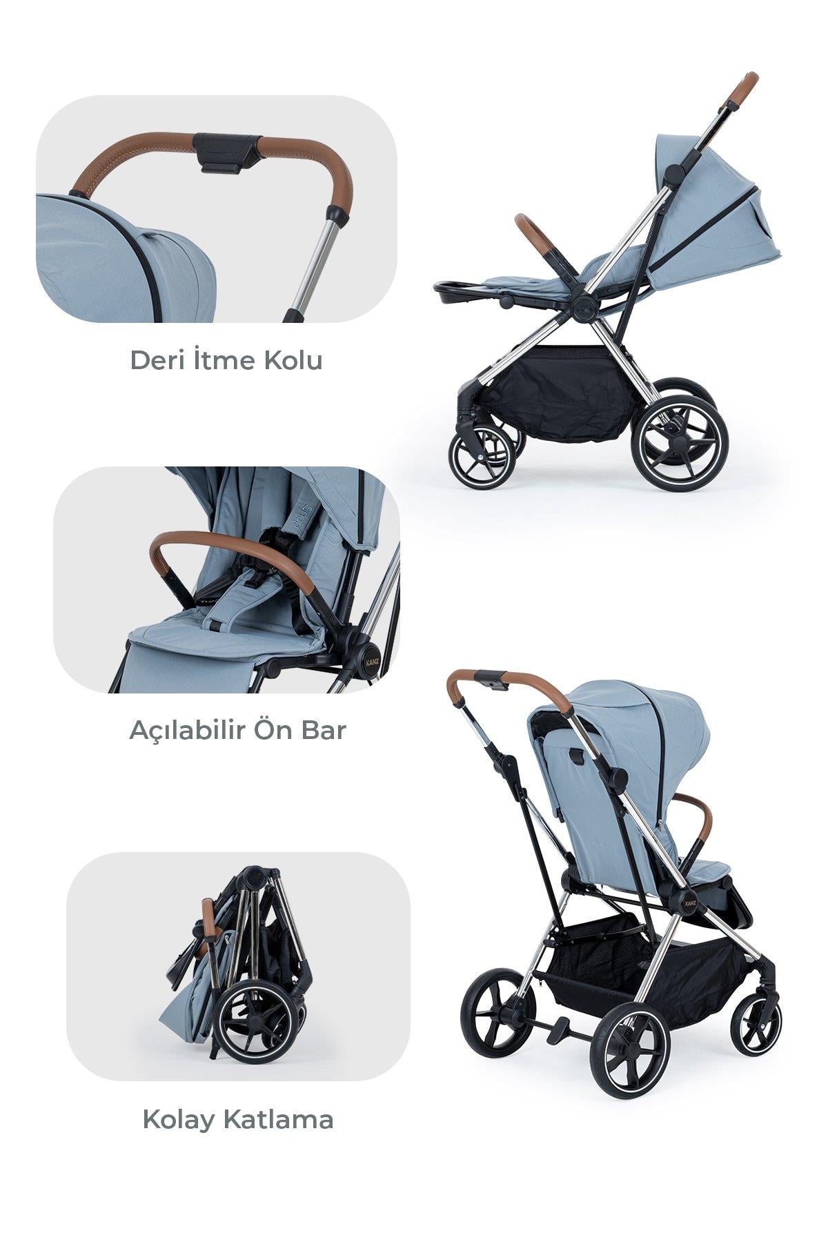Kanz Snap Autofold Travel Sistem Bebek Arabası Foogy Blue
