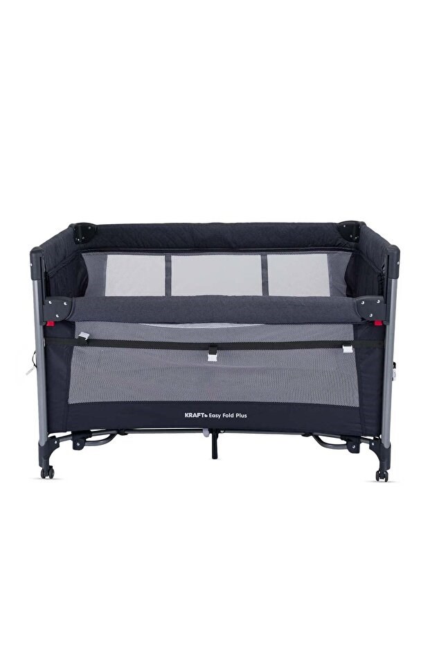 Kraft Baby Easy Fold PLUS Anne Yanı Oyun Parkı 70x110 cm Dark Grey