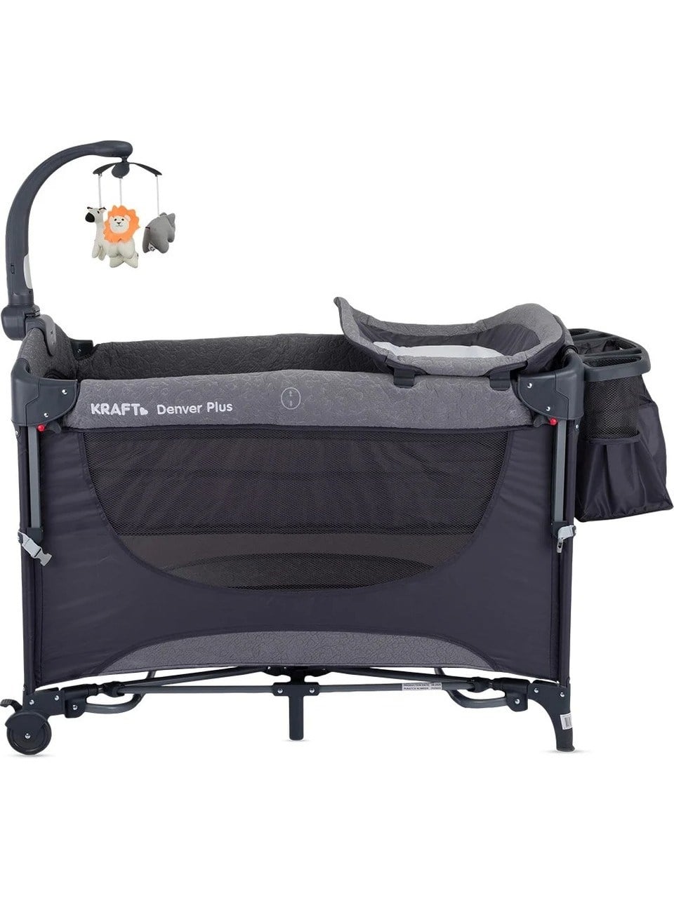 Kraft Denver Plus Oyun Parkı Anne Yanı Yatak Hediyeli Dark Grey 63*105 Cm