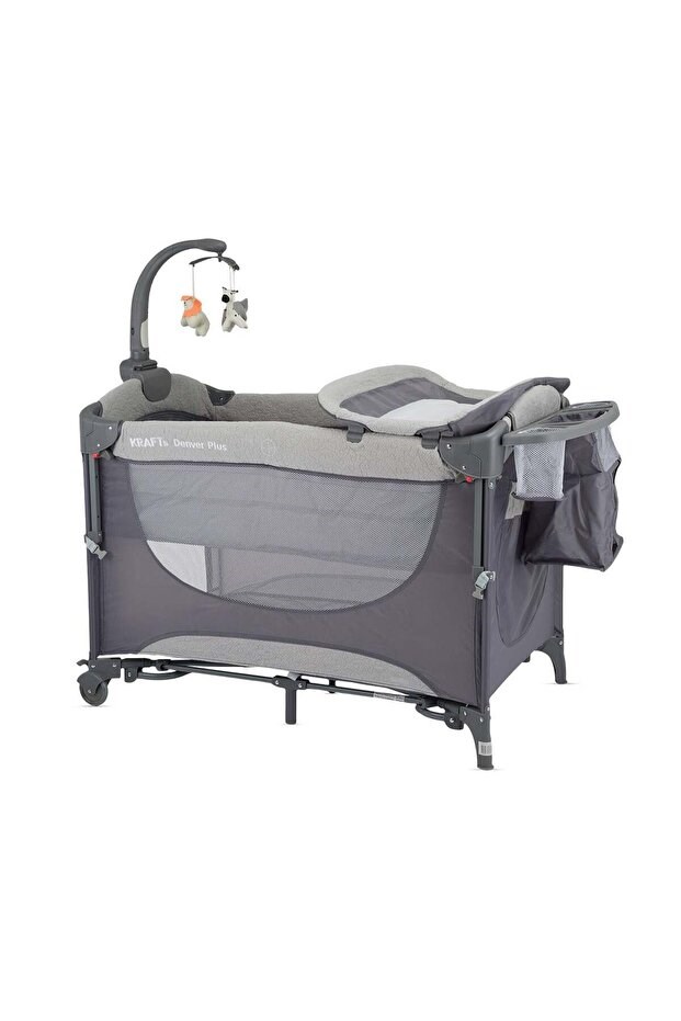 Kraft Denver Plus Oyun Parkı Anne Yanı Yatak Hediyeli Lıght Grey 63*105 Cm
