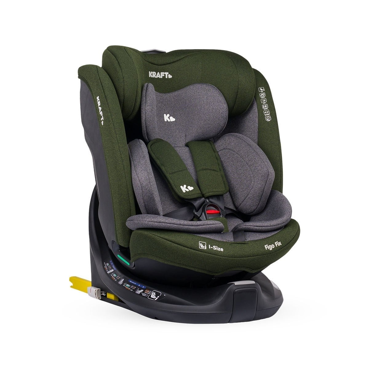 Kraft Figo Fix i-Size 40-150 cm (0-36 kg) Oto Koltuğu Green Grey