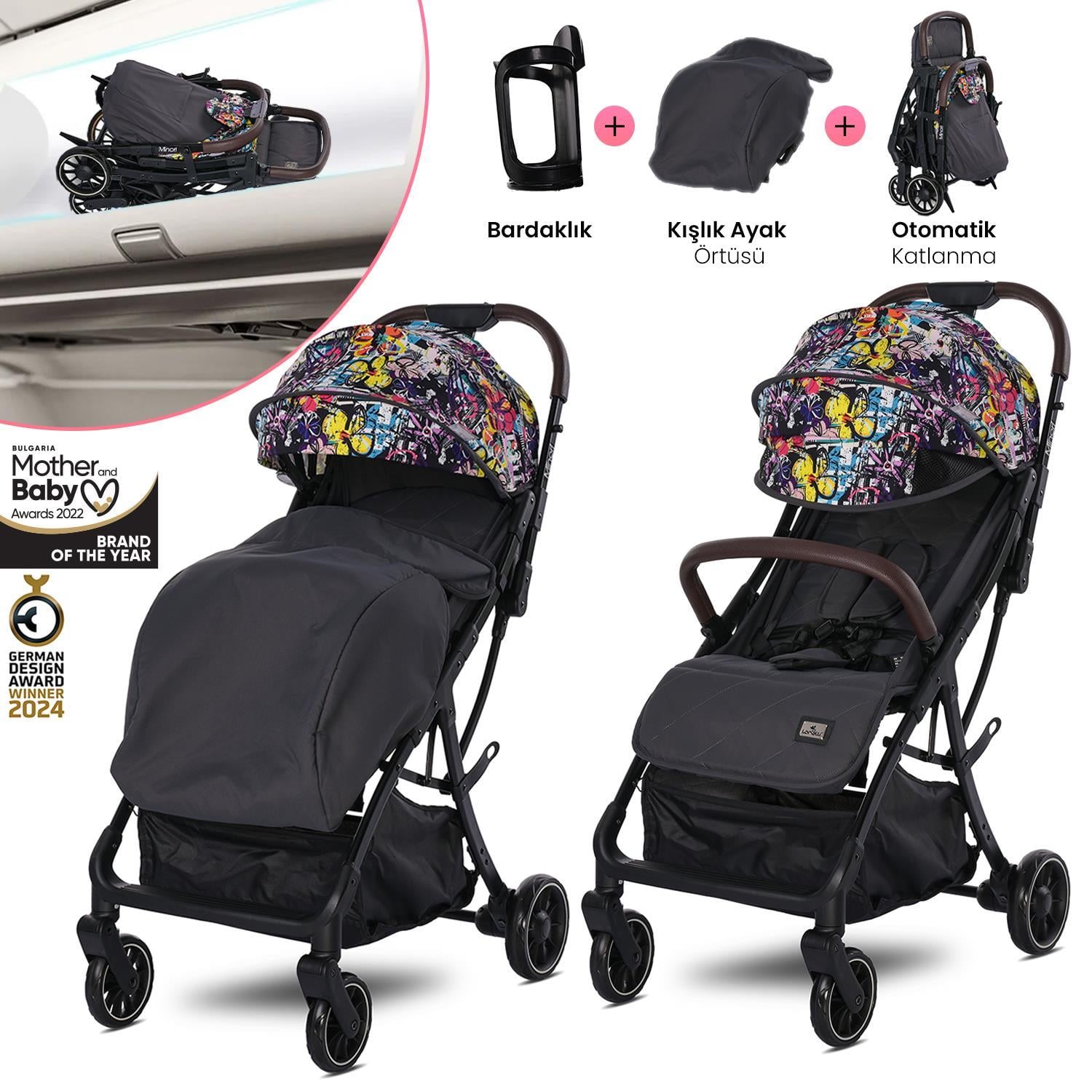 Lorelli Minori Otomatik Katlanır Kabin Boy Bebek Arabası - Magic Flowers