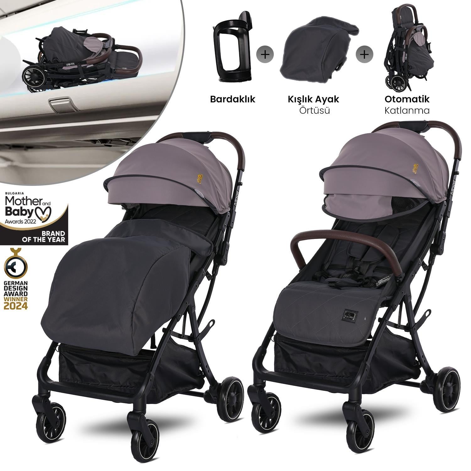 Lorelli Minori Otomatik Katlanır Kabin Boy Bebek Arabası - Grey Jasper