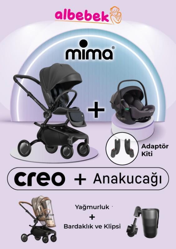 Mima Creo Travel Sistem Bebek Arabası Siyah ( Guardix i-Size Oto Koltuğu Ana Kucağı 0-13 kg Siyah ) Birlikte Set