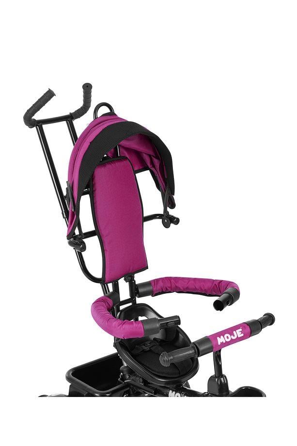 Moje Style Ebeveyn Kontrollü Tenteli Üç Tekerli İtmeli Bisiklet Pembe