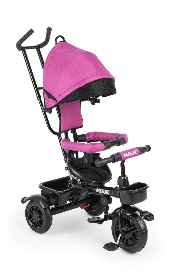 Moje Style Ebeveyn Kontrollü Tenteli Üç Tekerli İtmeli Bisiklet Pembe