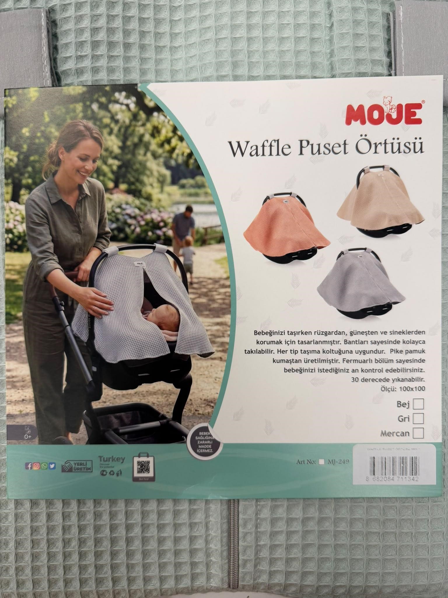Moje Waflle Puset Örtüsü Mint Mj-249