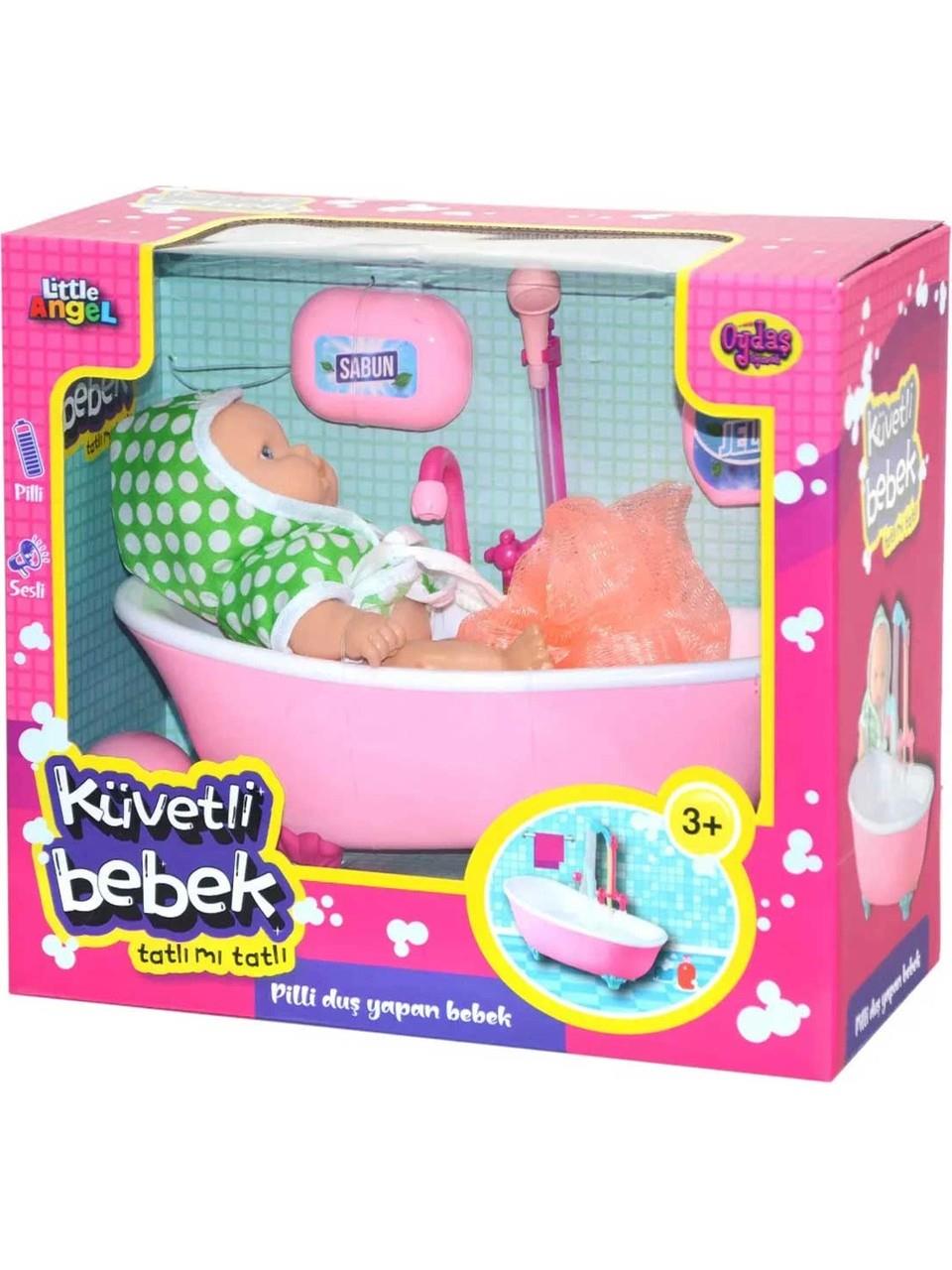 Oydaş Oyuncak Sesli Tatlı Mı Tatlı Little Angel Sabunlu Şampuanlı ve Duş Jeli Olan Küvette Bebeğim