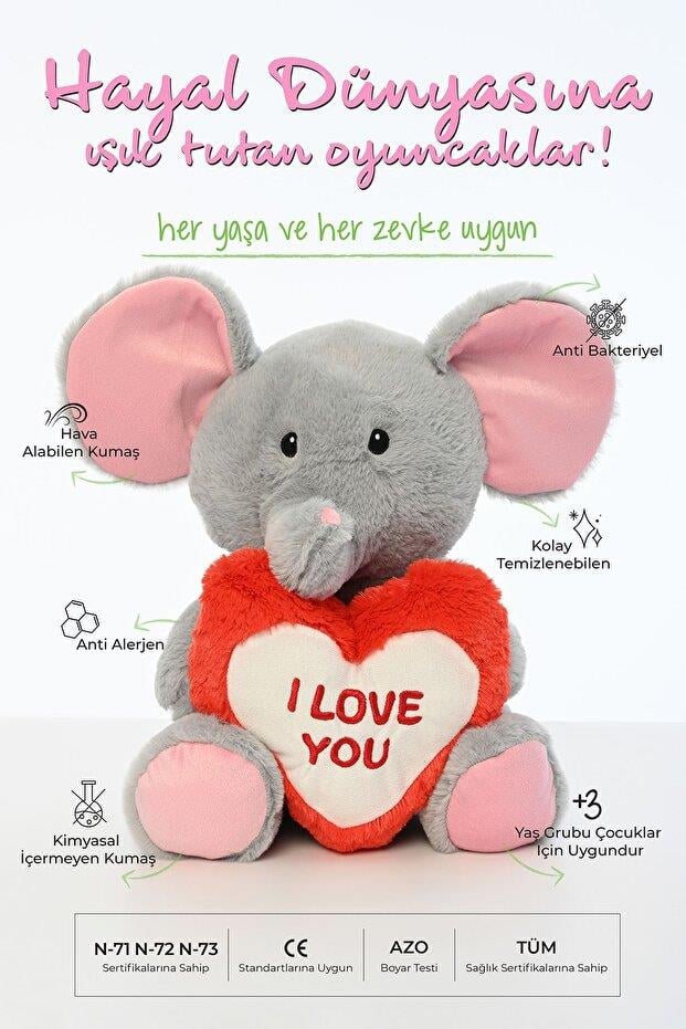 Pufu Toys 38 Cm  Kalpli Yastık Fil (48) 03009