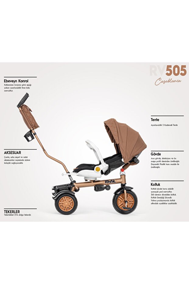 Rival RV505-S-Kah Casablanca Ebebeyin Kontrollü Bisiklet Gold-Kahve