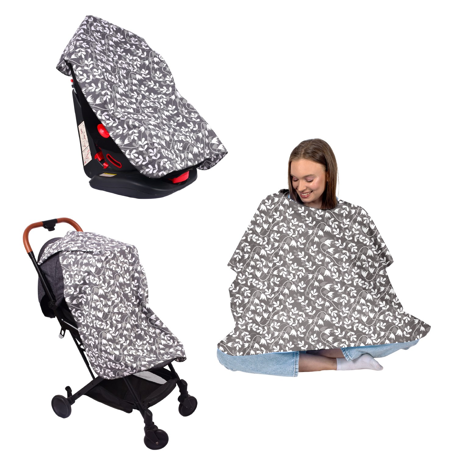 Sevi Bebe Anne Emzirme Örtüsü - Sarmaşık Desen 6280-214