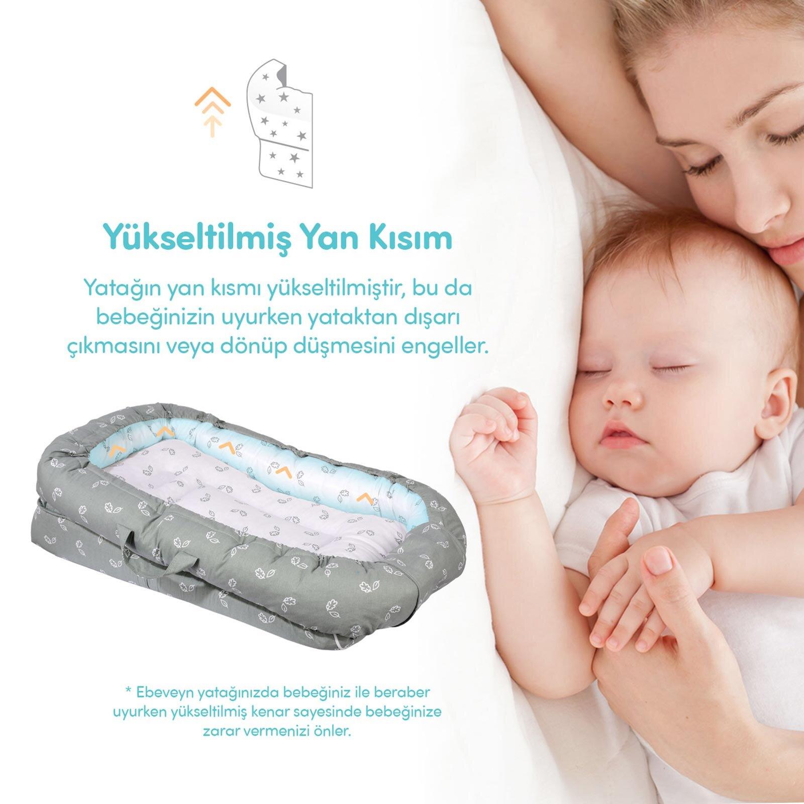 Sevi Bebe Anne Yanı Reflü Yatağı Sarmaşık Desen
