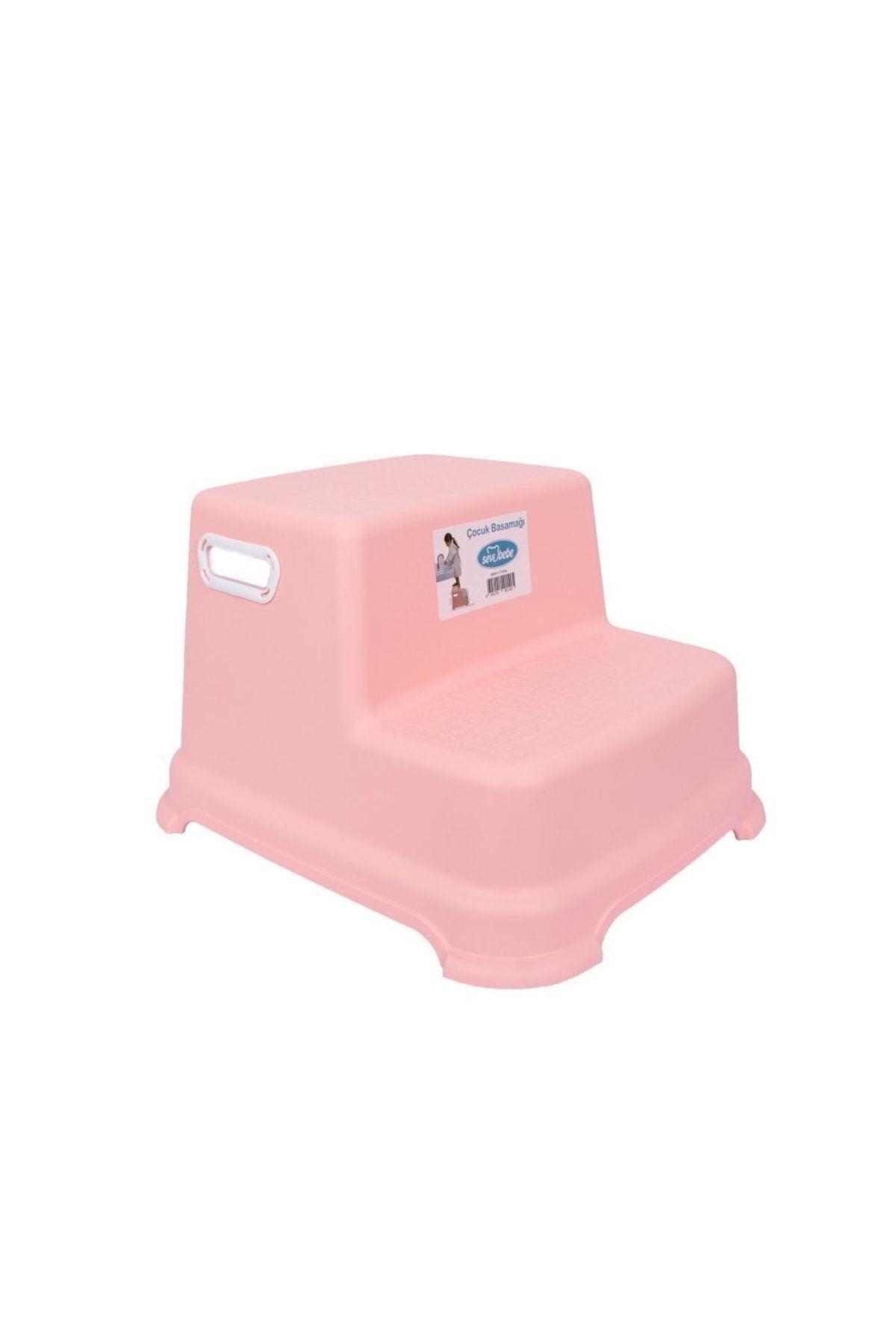 Sevi Bebe Çift Katlı Çocuk Basamağı - Somon Pembe 140-16