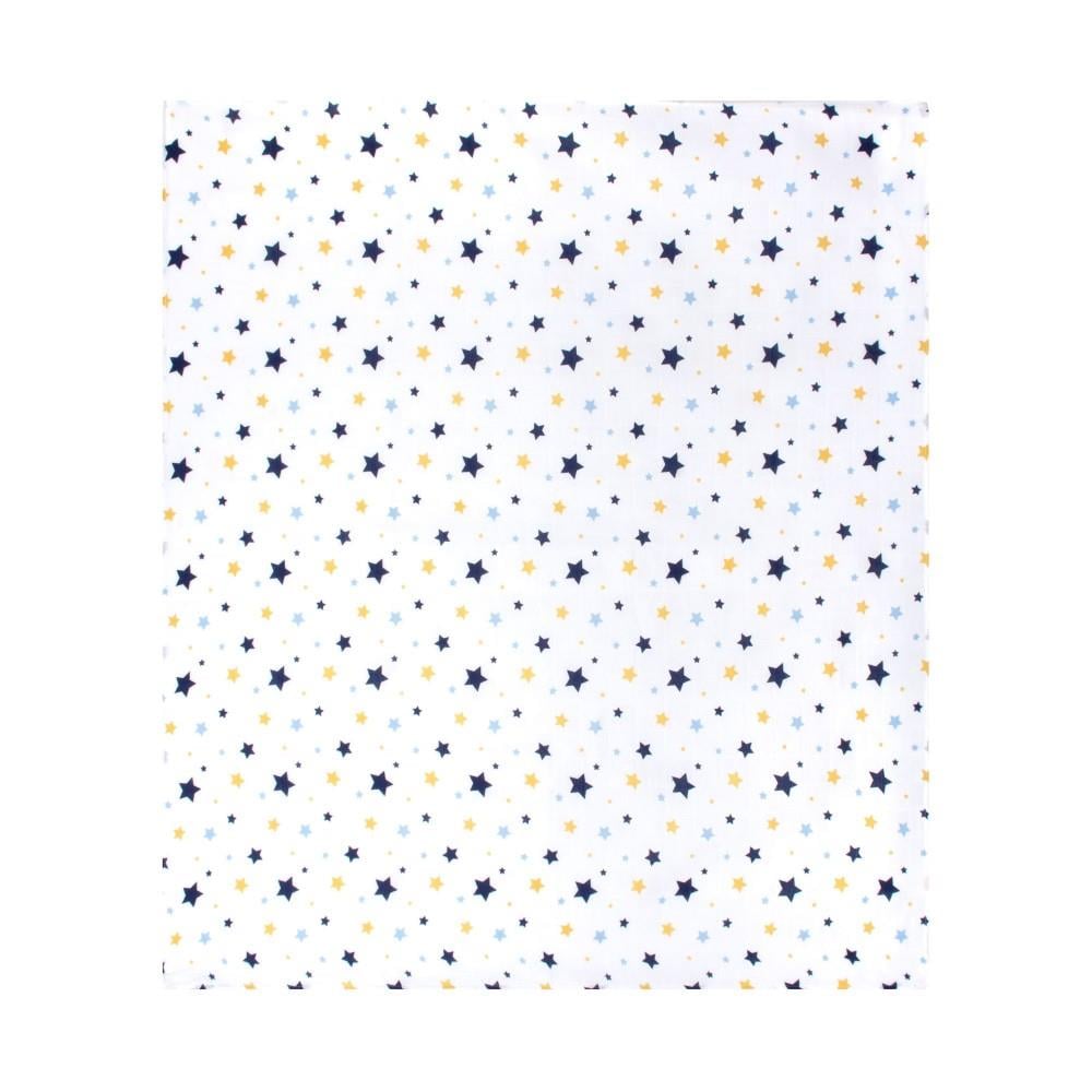 Sevi Bebe Desenli Müslin Battaniye 120X100 Cm - Yıldız Yağmuru Mavi 319-140-1
