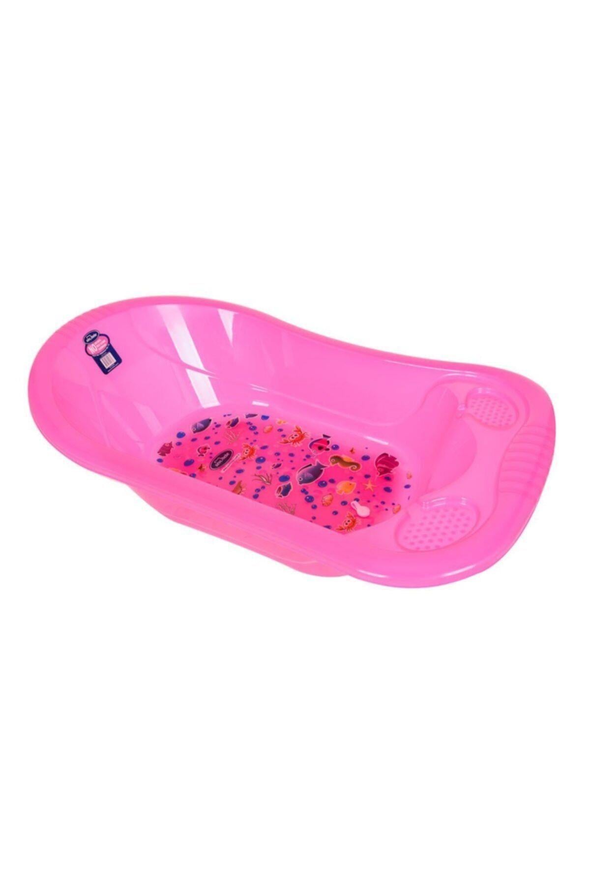 Sevi Bebe Desenli Şeffaf Giderli Küvet - Pembe Desenli 80-2