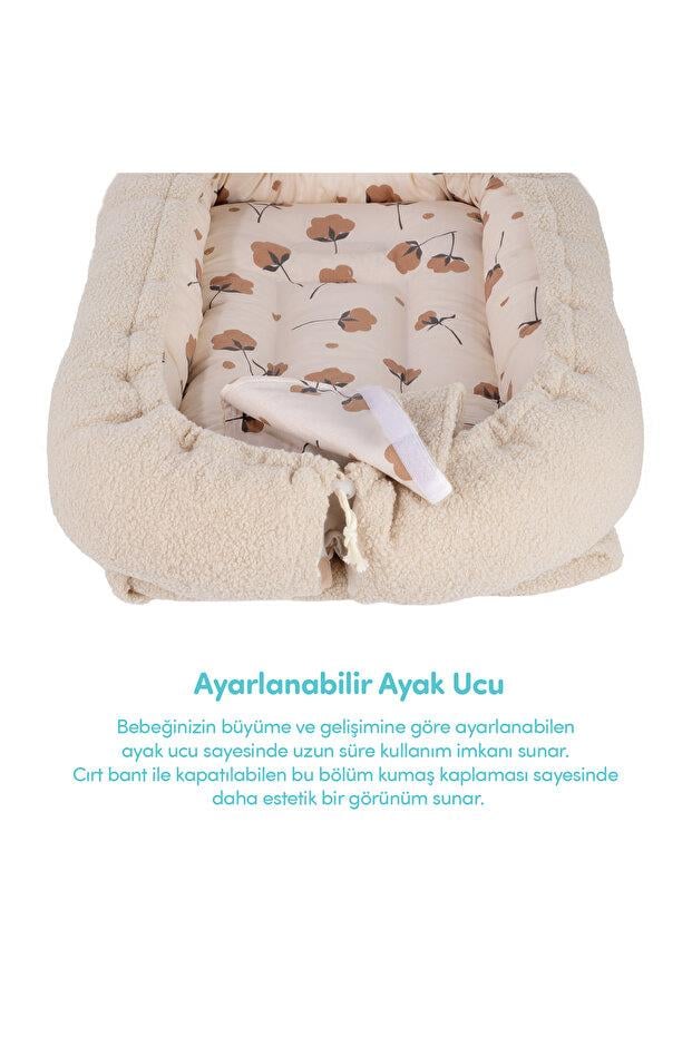 Sevi Bebe Teddy Anne Yanı Reflü Yatağı Ekru