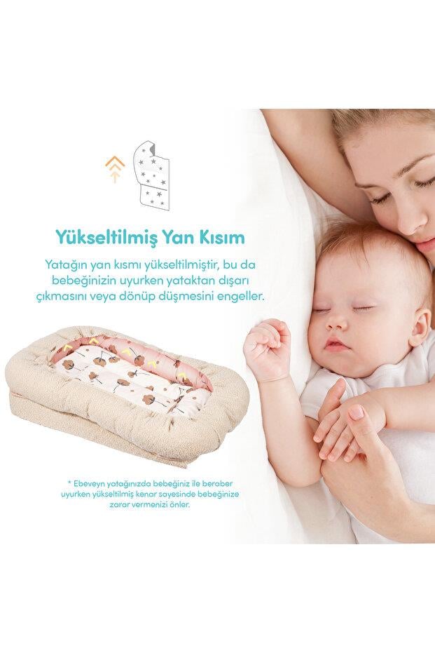 Sevi Bebe Teddy Anne Yanı Reflü Yatağı Ekru