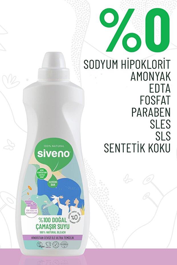 Siveno %100 Doğal Çamaşır Suyu Bitkisel Lavanta Çay Ağacı Tüm Yüzey ve Kumaşlarda 700 ml