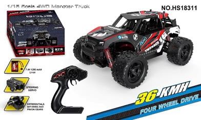 Toysan 1:18 Ölçek Dört Çeker Uzaktan Kumandalı 36km Hız Yapan Araba Hs18311