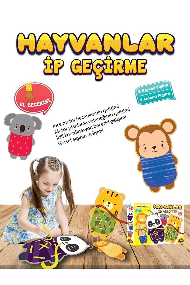 Toysan Hayvanlar İp Geçirme Kds-9024