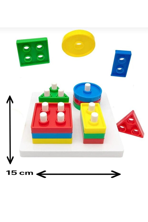 Uj Toys 17 Parça 4 Farklı Renkli Eğlenceli Geometrik Şekilli Zeka Geliştirici Eğitici Bul-Tak Oyun Seti