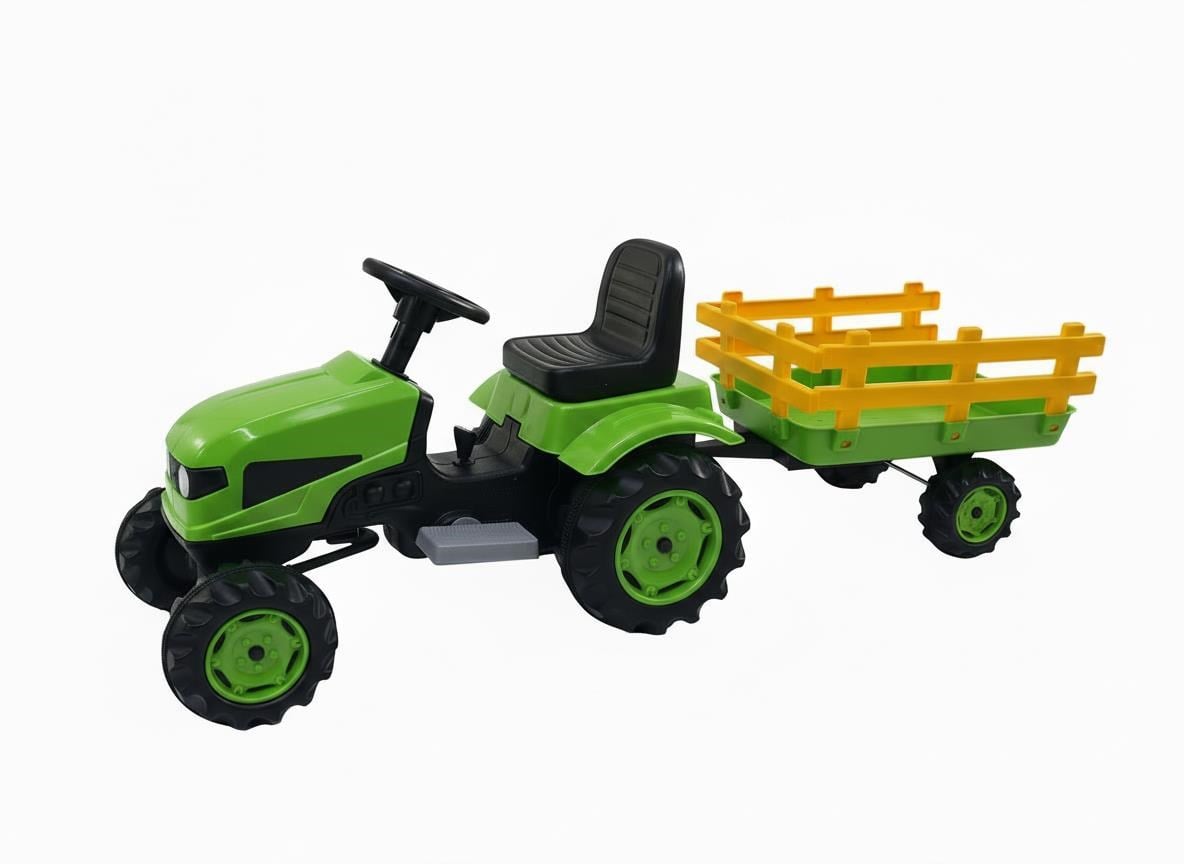 Uj Toys Akülü Römerklü Traktör 6 Volt Yeşil