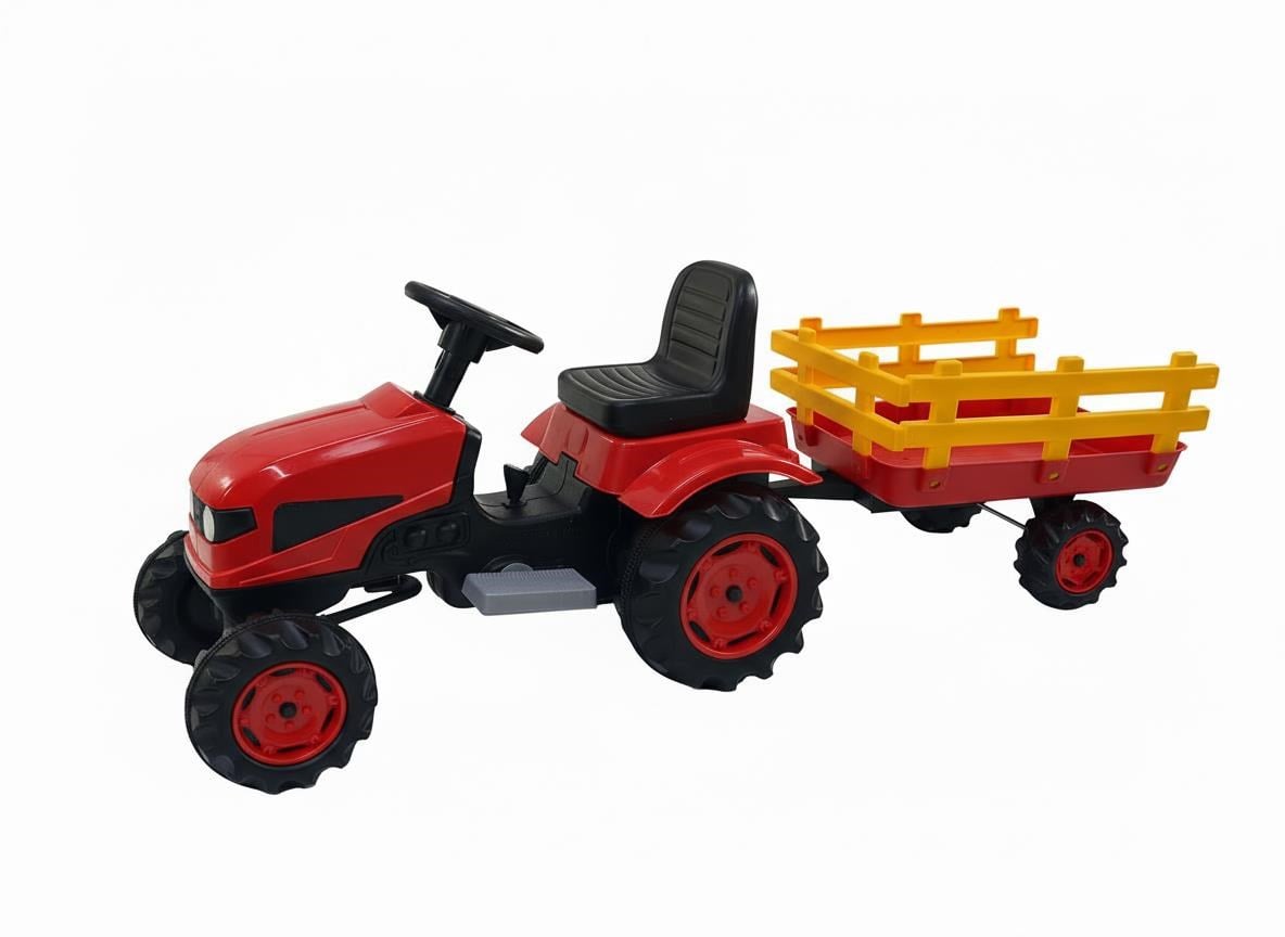 Uj Toys Akülü Römerklü Traktör 6 Volt Kırmızı