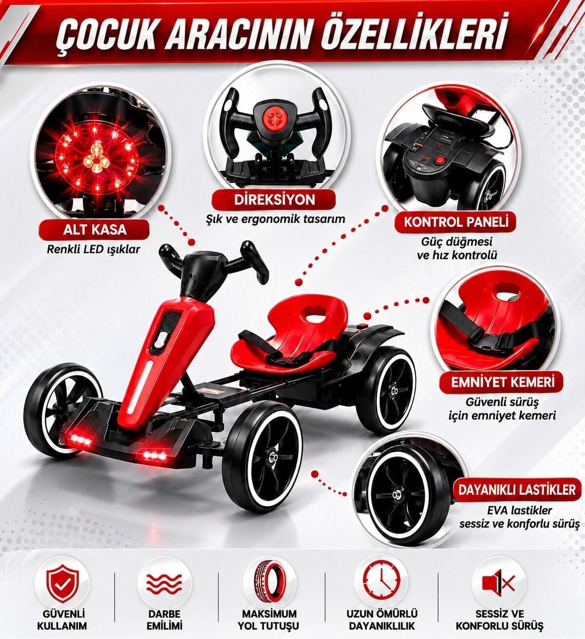 UJ Toys Go Kart 12 V Akülü Araba