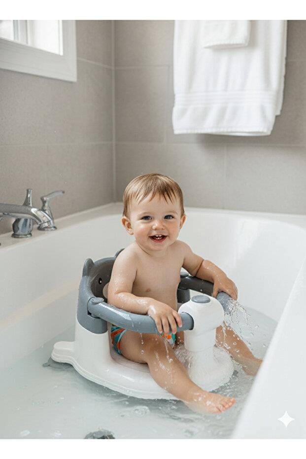 Vektör Lüx Bebek Banyo & Mama Oturağı Gri