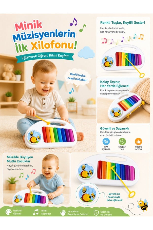 Zuzu Toys Renkli Ksilofon