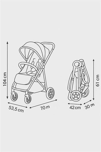 Baby Care Tripper Kabin Tipi Bebek Arabası - Gri (BC-270-N)