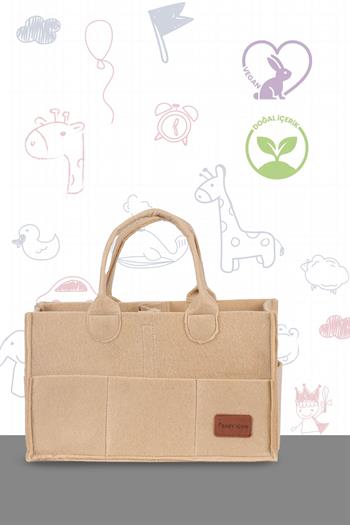 Baby İcon Çok Amaçlı Keçe Çanta Organizer Bej