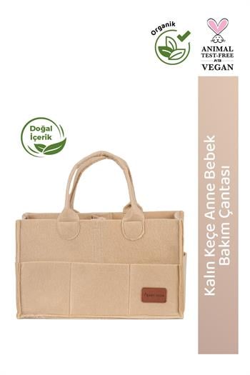 Baby İcon Çok Amaçlı Keçe Çanta Organizer Bej