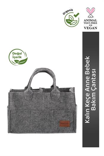 Baby İcon Çok Amaçlı Keçe Çanta Organizer Gri