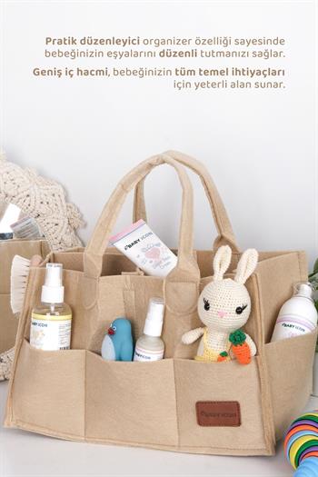 Baby İcon Çok Amaçlı Keçe Çanta Organizer Bej