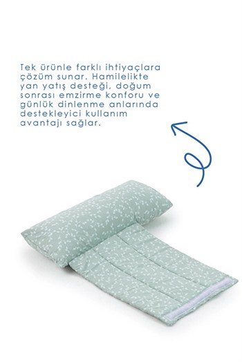 Babyjem 198 Sırt Destekli Hamile Ve Emzirme Yast Yeşil Çiçek
