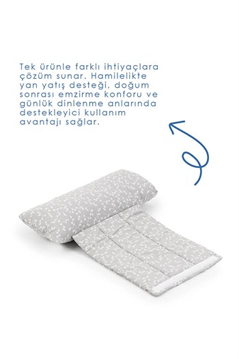 Babyjem 198 Sırt Destekli Hamile Ve Emzirme Yast Gri Çiçek