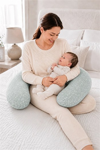 Babyjem 198 Sırt Destekli Hamile Ve Emzirme Yast Yeşil Çiçek