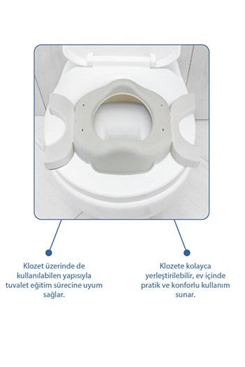 Babyjem 2 İn 1 Portatif Katlanabilir Seyahat Lazımlığı Klozet Adaptörü Kum Beji + 5 Hediye Poşet