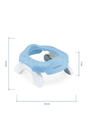 Babyjem 2 İn 1 Portatif Katlanabilir Seyahat Lazımlığı Klozet Adaptörü Mavi + 5 Hediye Poşet
