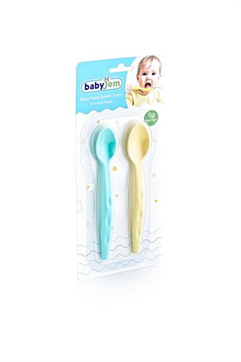 Babyjem 2Li Mama Kaşığı Yeşil-Sarı 494
