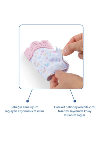 Babyjem 526 Diş Kaşıyıcı Eldiven Ekru Kelebek