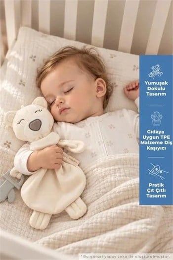 Babyjem 680 Diş Kaşıyıcılı Uykucu Ayıcık Ekru